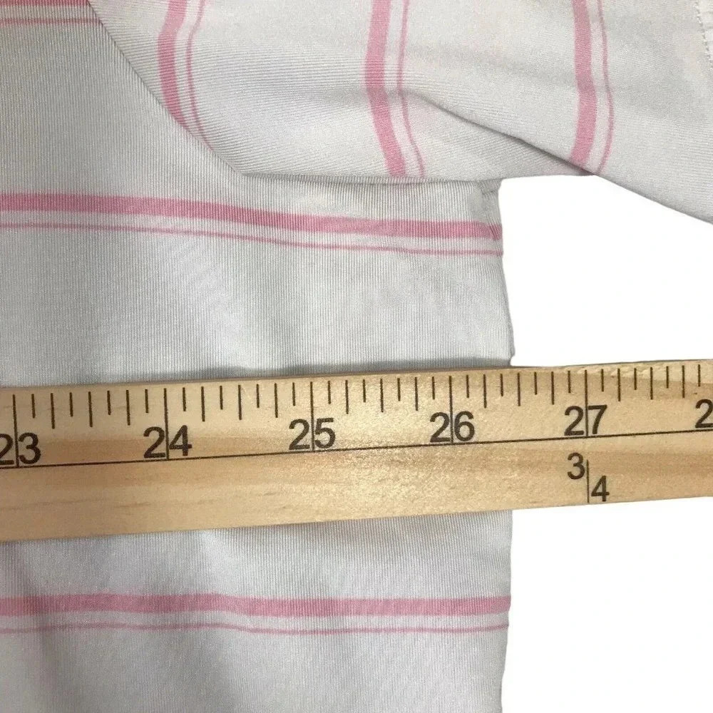 RLX Ralph Lauren Polo Shirt Mens XXL Pink White Striped Logo Short Sleeve 2XL - Picture 10 of 12